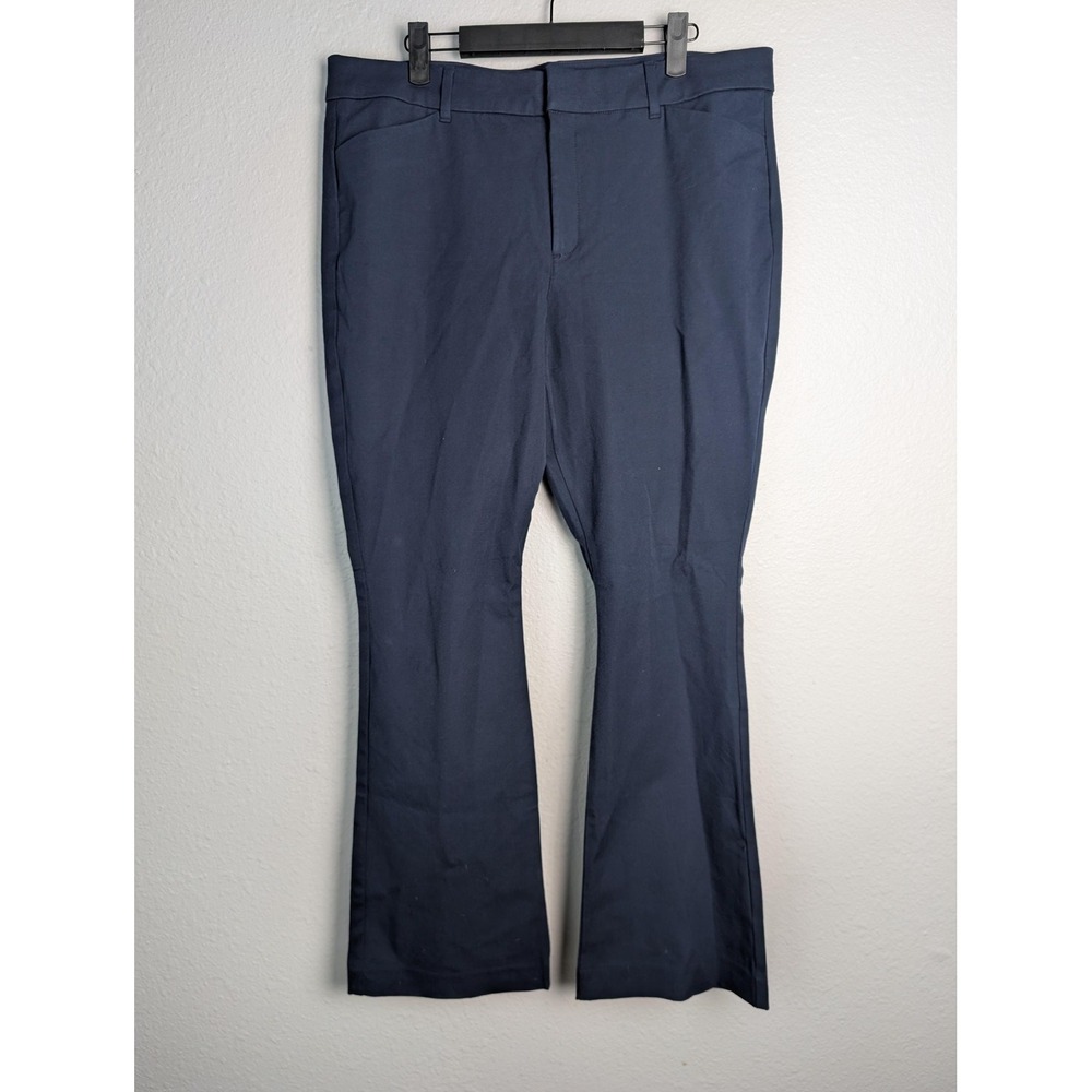 Old Navy Dress Pants Womens 16 Blue Pixie Flare High Rise Stretch Pockets